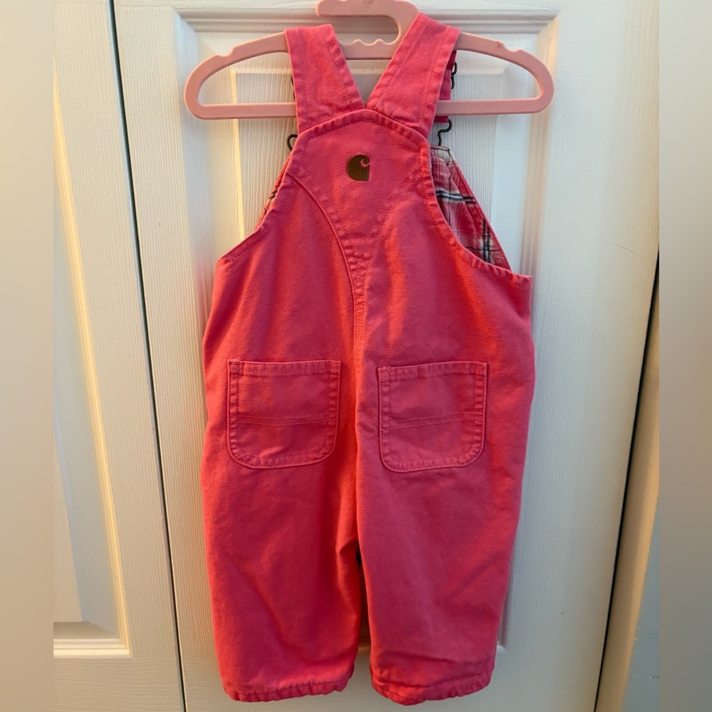 Carhartt Kids Pink Girls Bib Overalls - Picture 2 of 2